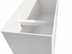 Custom aluminium planter box with internal divider in Colour White