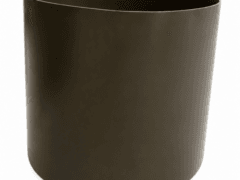 Custom made round aluminium planter box in a bronze colour