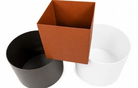 Custom made aluminium planter boxes in square and round designs