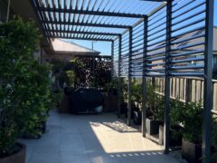 Fixed 150mm Louvres in Pergola Framing